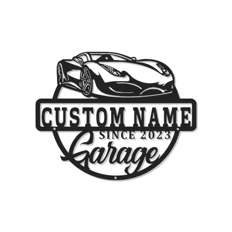 Custom Sports Car Garage Led Light Metal Wall Art Personalized Gift for Car Enthusiasts Man Cave Decor 1