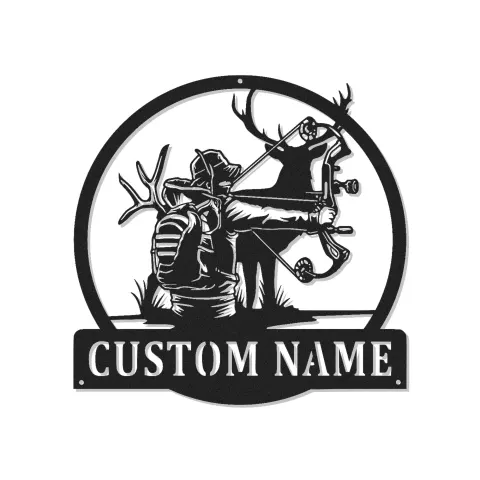 Décoration murale en métal personnalisée pour chasseur à l'arc avec rétroéclairage LED - Cadeau pour les passionnés de tir à l'arc