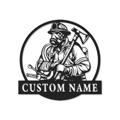Personalized Firefighter LED Sign | Custom Metal Wall Art for Fire Station & Man Cave | First Responder Gift