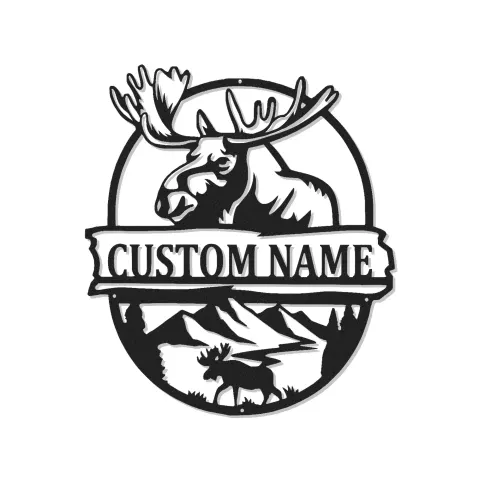 Custom Bull Moose Metal Sign | LED Lighted Wildlife Wall Art | Rustic Cabin & Lodge Decor | Personalized Hunter Gift