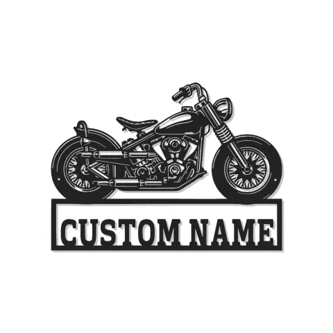 Personalisiertes Motorrad LED-Schild | Individuelle Biker Metall-Wandkunst | Garage & Man Cave Dekor | Vintage Cruiser Leuchtschild