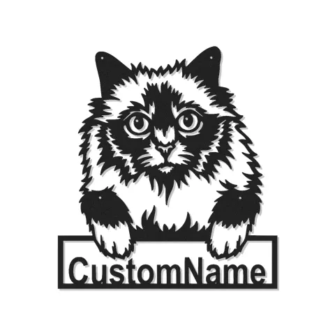 Décoration murale en métal personnalisée avec lumière LED pour chat persan - Cadeau pour amoureux des animaux, décoration de chambre ou de salon