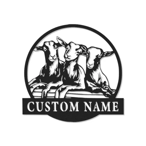 Cartel de metal de cabra personalizado con LED | Decoración mural farmhouse personalizada | Decoración rústica de granero y regalo para amantes de las cabras