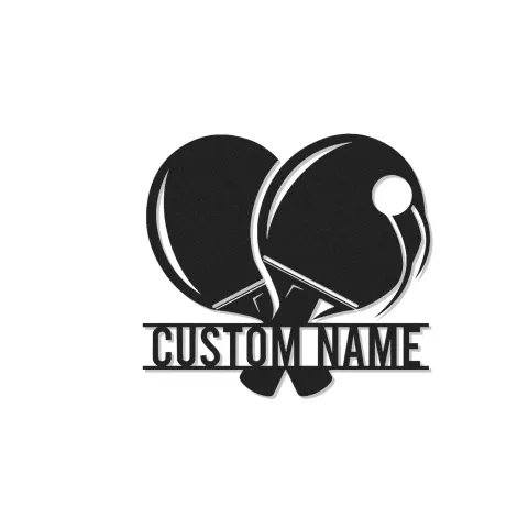 Personalisiertes Tischtennis Schläger Schild | LED Metall Wandkunst | Individuelles Tischtennis Geschenk | Dekoration für Spielzimmer
