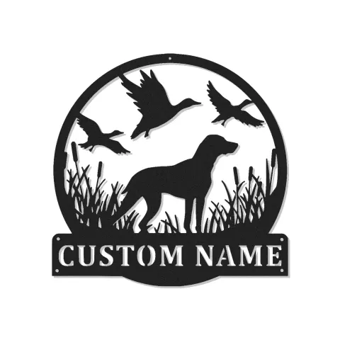 Panneau de Chasse Labrador Retriever | Décoration Murale en Métal LED Personnalisée | Cadeau pour Chasseur & Décor de Chien