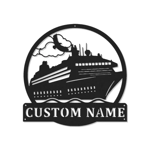 Cartel de metal LED de barco de crucero personalizado, regalo para amantes de cruceros, decoración náutica para salón