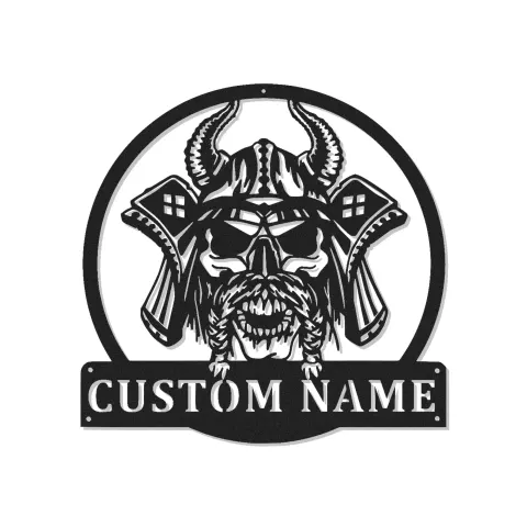 Custom Viking Warrior Led Light Metal Wall Art Personalized Gift for Him Man Cave or Office Decor