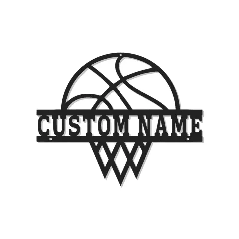 Décoration murale en métal personnalisée panier de basketball avec rétroéclairage LED cadeau sportif personnalisé pour athlètes décoration de salle de jeu 1