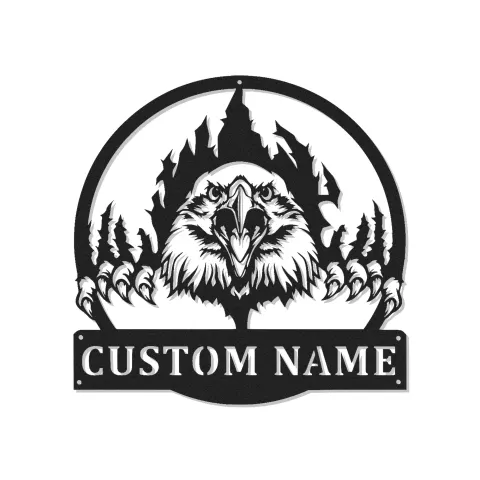 Custom Eagle Led Light Metal Wall Art Personalized Gift for Nature Lovers Rustic Cabin Decor 1