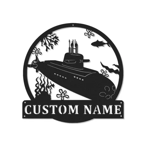 Décoration murale en métal LED sous-marin | Cadeau personnalisé pour vétéran de la marine | Décor nautique personnalisé pour cave à vin ou bureau