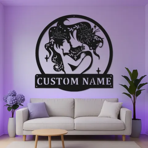 Vue alternative de Silhouette Mère et Enfant Personnalisée | Décoration Murale en Métal Rétroéclairée | Décor de Chambre d'Enfant & Cadeau pour Nouvelle Maman