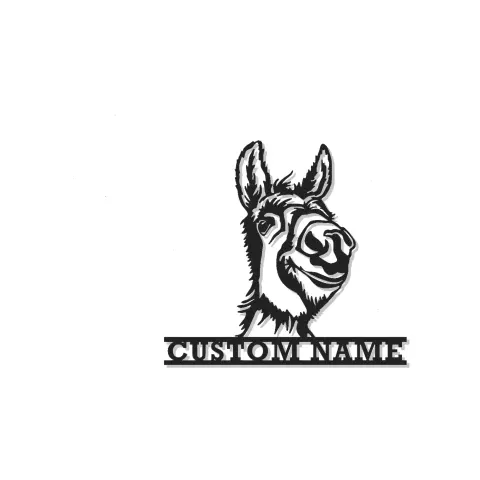 Insegna in metallo LED Donkey personalizzata regalo rustico per la casa per amanti degli animali 1