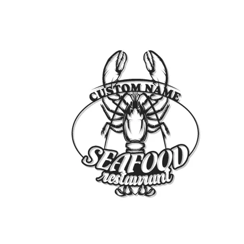 Insegna LED Personalizzata con Aragosta | Insegna in Metallo per Ristorante di Pesce | Decorazione Nautica Personalizzata per Bar & Regalo per Cucina Costiera
