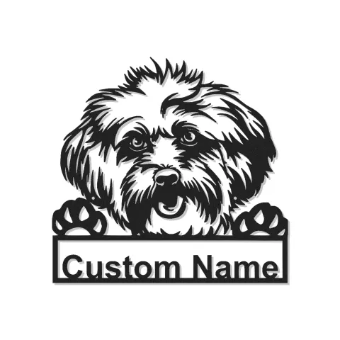 Décoration murale en métal LED personnalisée Shih Tzu - Cadeau pour amoureux des chiens - Décor pour salon
