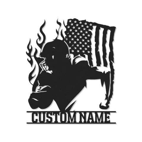 Cartel LED personalizado de jugador de fútbol americano | Decoración mural de metal personalizada para sala de juegos | Regalo para hijo adolescente deportista