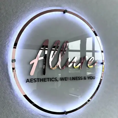 Custom Halo Lit Acrylic Business Sign | Personalized LED Metal Logo for Salon | Office | Clinic | Premium Wall Decor