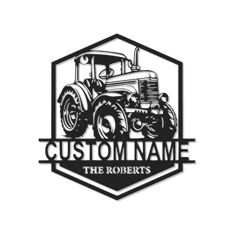 Décoration murale en métal personnalisée avec rétroéclairage de tracteur - Cadeau pour agriculteur, décoration de ferme rustique 2