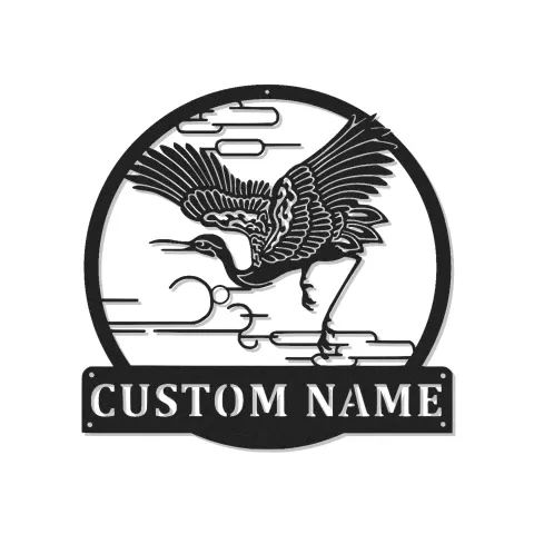Insegna in metallo LED gru personalizzata regalo per amanti della natura decorazione elegante per soggiorno