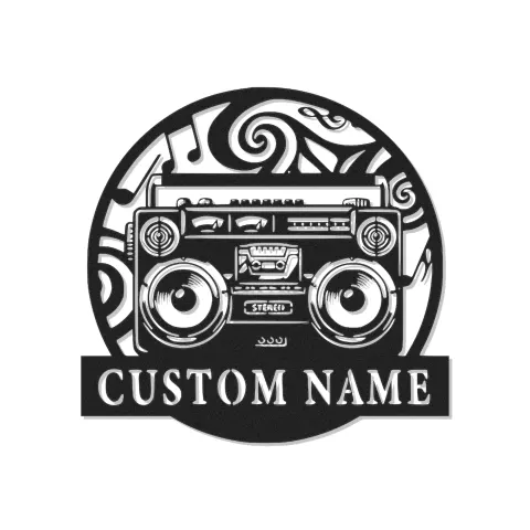 Custom Boombox Led Light Metal Wall Art Personalized Music Lover Gift Retro Decor for Music Room