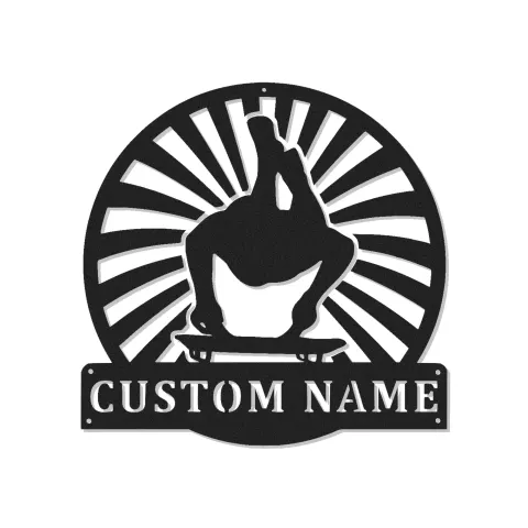Insegna LED Personalizzata Skateboarder | Insegna in Metallo Personalizzata per Stanza Teen | Targa Retroilluminata per Nome Skater & Idea Regalo per Sport Estremi
