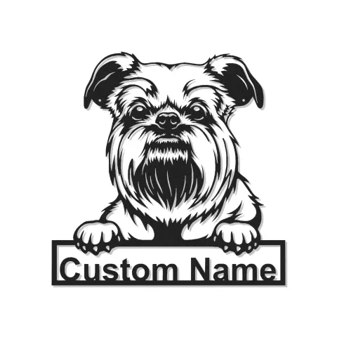 Cartel de metal personalizado con luz LED Brussels Griffon, regalo para amantes de los perros, decoración de sala de estar para mascotas
