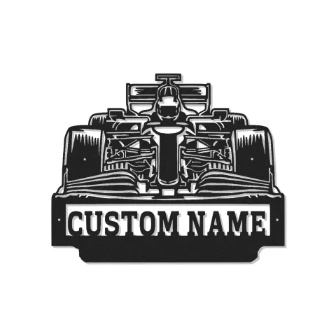 Arte mural de metal personalizado de coche F1 con luz LED | Regalo personalizado para fan de motorsport | Decoración de garaje y man cave