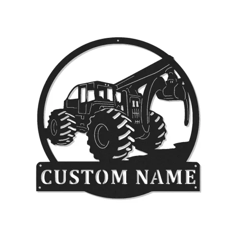 Personalisierte Holzernte-Schild | LED Metallschild für die Hütte | Geschenk für Logger & Forstwirtschaftsdeko