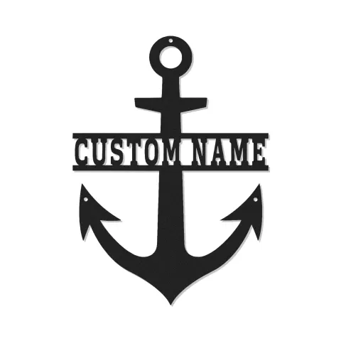 Cartel de metal personalizado con ancla y luz LED, regalo náutico para amantes de los barcos, decoración personalizada para casas de playa