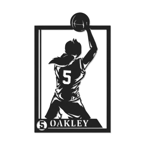 Insegna in metallo personalizzata con luce LED per giocatori di basket - Regalo sportivo per atleti e decorazione per sala giochi 2