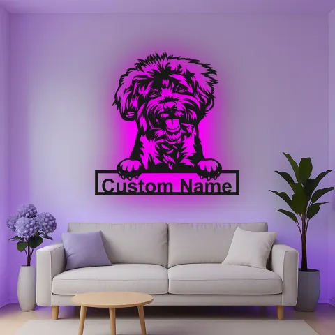 Custom Shih Tzu Led Light Metal Wall Art Personalized Dog Lover Gift Living Room Pet Decor 3 alternate view