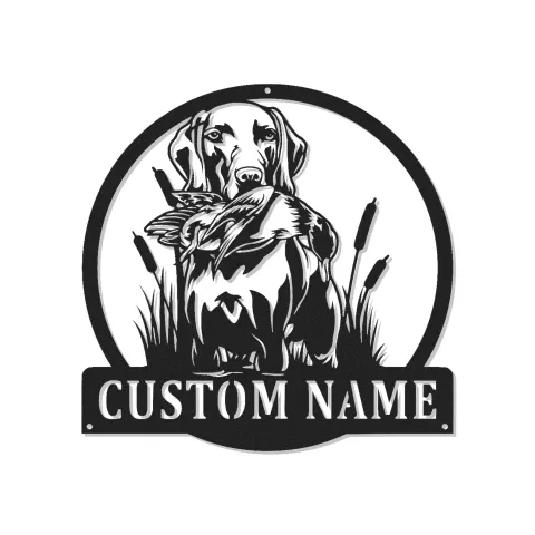 Panneau de chasse personnalisé Labrador Retriever | Décoration murale en métal rétroéclairée pour chasseurs | Décor de chasse au canard personnalisé