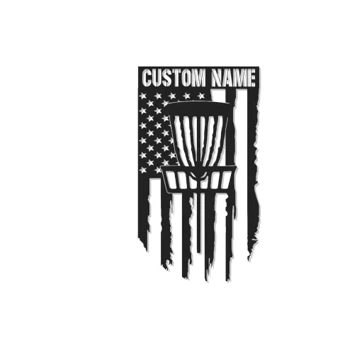 Insegna in metallo LED personalizzata per cestino da disc golf - Regalo per giocatori di disc golf e decorazione per sala giochi