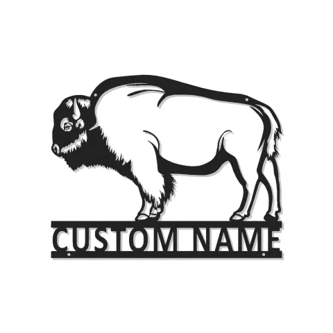 Custom Bison Led Light Metal Wall Art Personalized Wildlife Gift for Nature Lovers Rustic Home Decor
