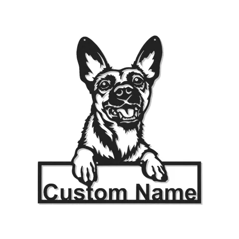 Cartel de metal LED personalizado de pastor alemán, regalo para amantes de los perros, decoración para la sala de estar 1