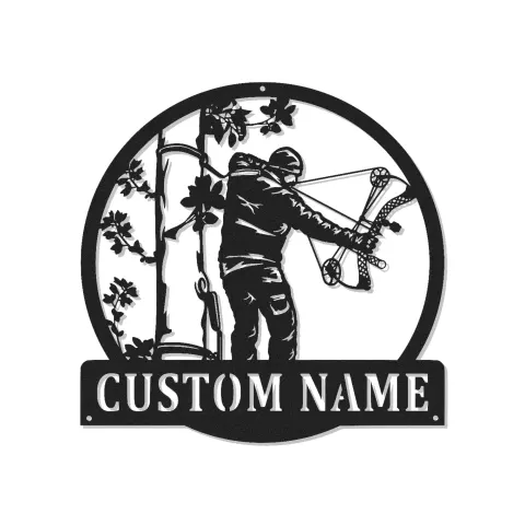 Décoration murale en métal personnalisée pour chasseur à l'arc avec rétroéclairage LED - Cadeau pour les passionnés de tir à l'arc