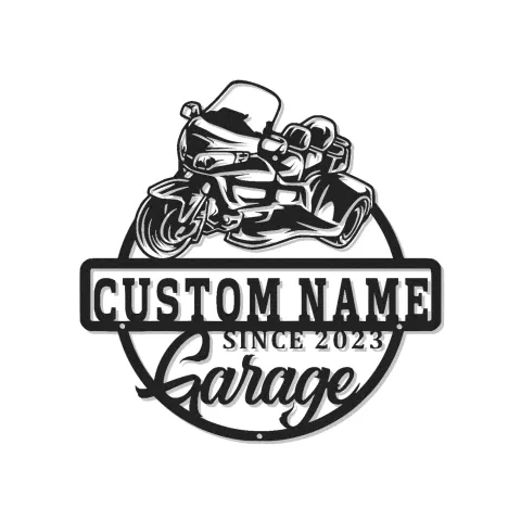 Personalisierte Motorrad LED-Leuchte | Individuelle Biker Metall-Wandkunst | Garagen-Dekor für Papa | Vintage Cruiser Bike Licht