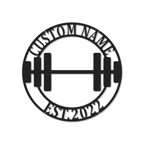 Individuelles Fitness-Schild mit LED Licht | Personalisierte Metall-Wandkunst für Zuhause & Fitnessstudio | Dekorationsgeschenk für Gewichtheber