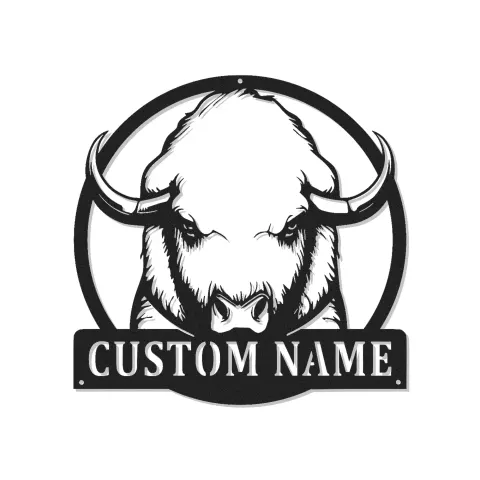 Custom Buffalo Led Light Metal Wall Art Personalized Rustic Gift for Home Living Room or Office Decor
