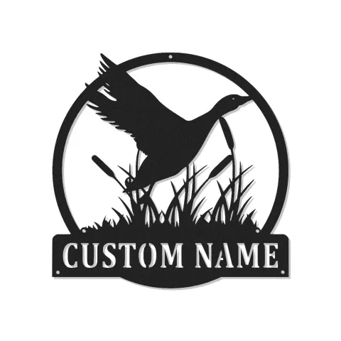 Décoration murale en métal LED silhouette de canard personnalisée pour les amoureux de la nature