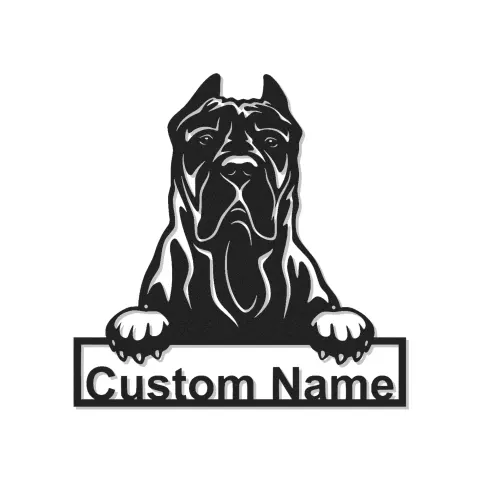Cartel de metal personalizado con luz LED de Cane Corso, regalo para amantes de los perros, decoración para el salón