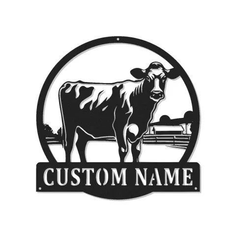 Insegna in metallo LED personalizzata Fattoria di Mucche - Regalo per Agricoltori, Decorazione Rustica per Fienile 2