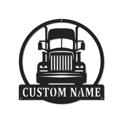 Personalisierte LED-beleuchtete Metall-Wandkunst für Lkw-Fahrer – Geschenk für die Garage oder den Man Cave
