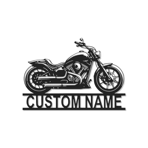 Cruiser Motorcycle LED Sign | Custom Name Metal Wall Art | Personalized Biker Gift for Garage Decor