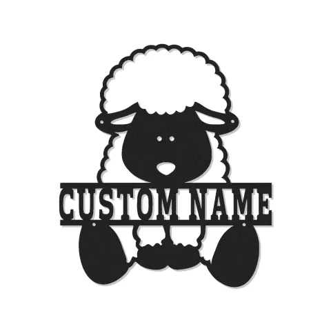 Personalisierte LED Schaf Namensschild | Metall Silhouette von Farmtieren | Wandkunst für das Kinderzimmer | Süße Dekoration | Geschenk zur Babyparty