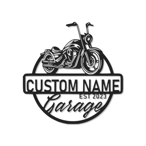 Insegna LED per Moto Personalizzata | Decorazione Garage Biker | Arte Murale in Metallo per Man Cave | Regalo per Lui