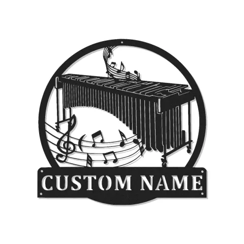 Décoration murale LED personnalisée pour marimba | Enseigne en métal musicale sur mesure | Cadeau pour musicien et décoration de studio