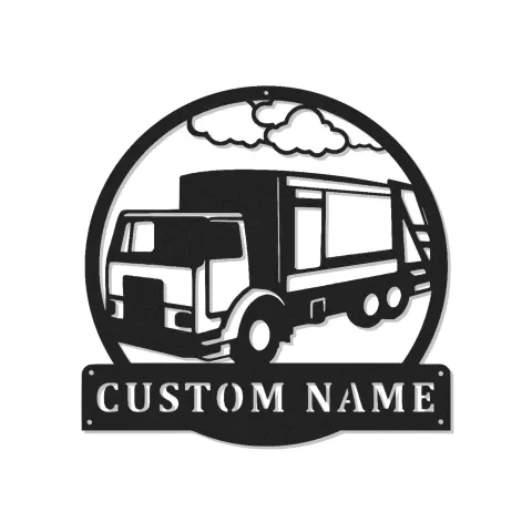 Individuelles Trucker-Schild mit LED | Individuelle Metall-Wandkunst für Lkw | Geschenk für Trucker & Garagen-Dekoration