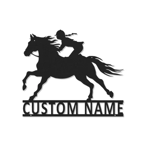 Panneau LED équestre personnalisé | Décoration murale en métal pour cavalière | Déco d’écurie & cadeau pour amoureuse des chevaux