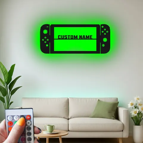 Vista alternativa de Cartel personalizado para gamer | Arte mural LED de metal para sala gaming | Decoración personalizada para consola | Regalo para gamer adolescente