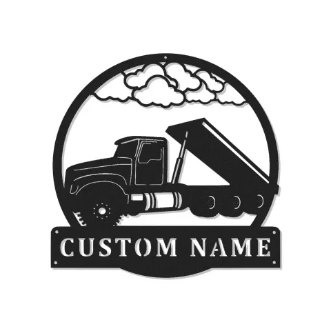 Insegna in metallo LED personalizzata a tema camion ribaltabile regalo per appassionati di camion decorazione per garage o ufficio